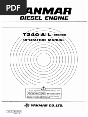説明文 t240 - Yanmaroperation Manual | PDF