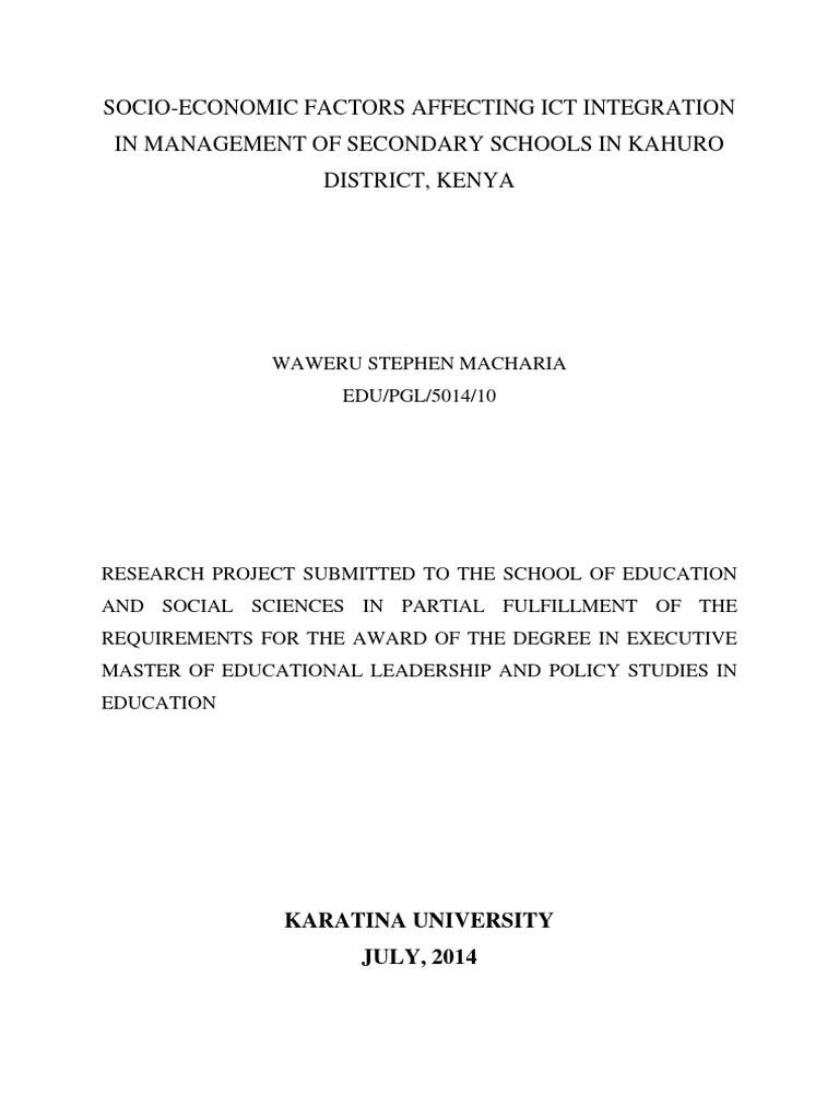 ICT Integration in Kahuro Schools | PDF | Information And ...