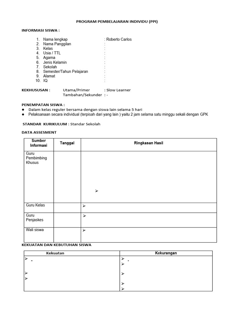 Program Pembelajaran Individu untuk Slow Learner | PDF