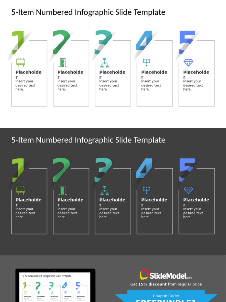 Free 5-Item Numbered Infographic Template For PowerPoint | PDF