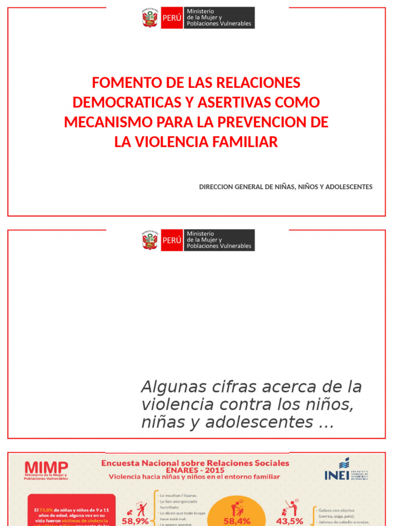 Prevención de Violencia Familiar en NNA | PDF | Las emociones ...