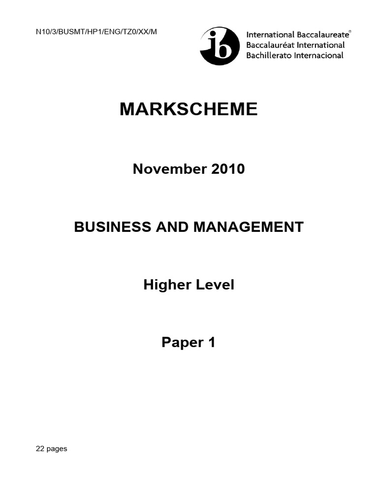 Business and Management HL Paper 1 Ms | PDF | Financial Accounting | Theory