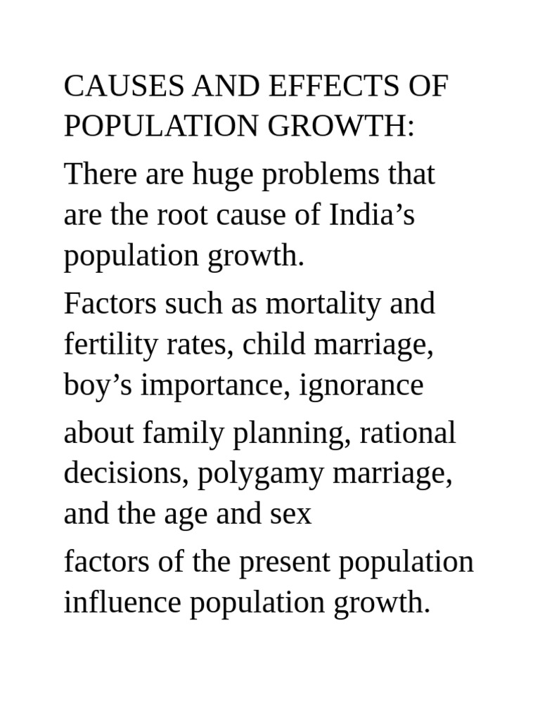 Causes and Effects of Population Growth | PDF