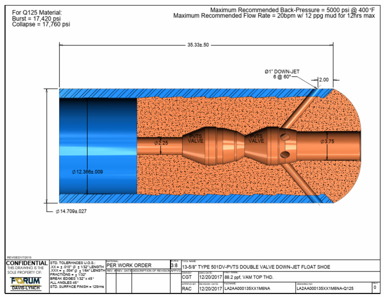 Double Valve Down-Jet Float Shoe Specs | PDF