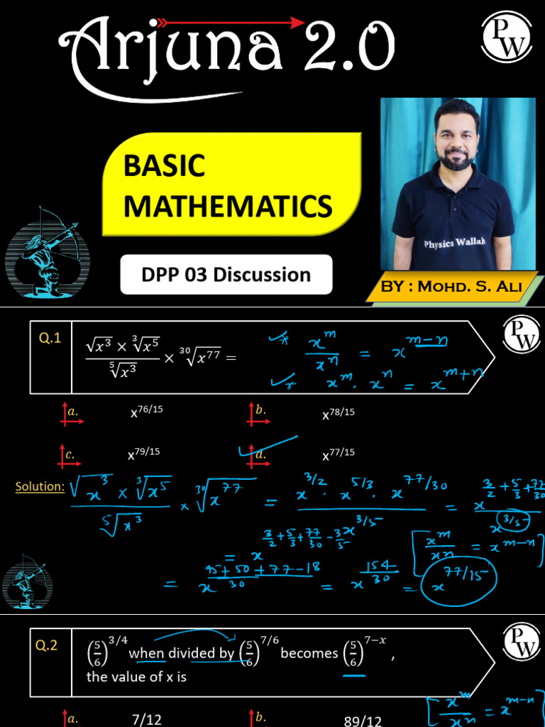 Basic Mathematics DPP 03 Solutions | PDF | Mathematics