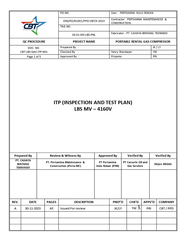 LBS Itp - Cbt-Lbs-Qac-Itp-001 | PDF | Specification (Technical Standard)