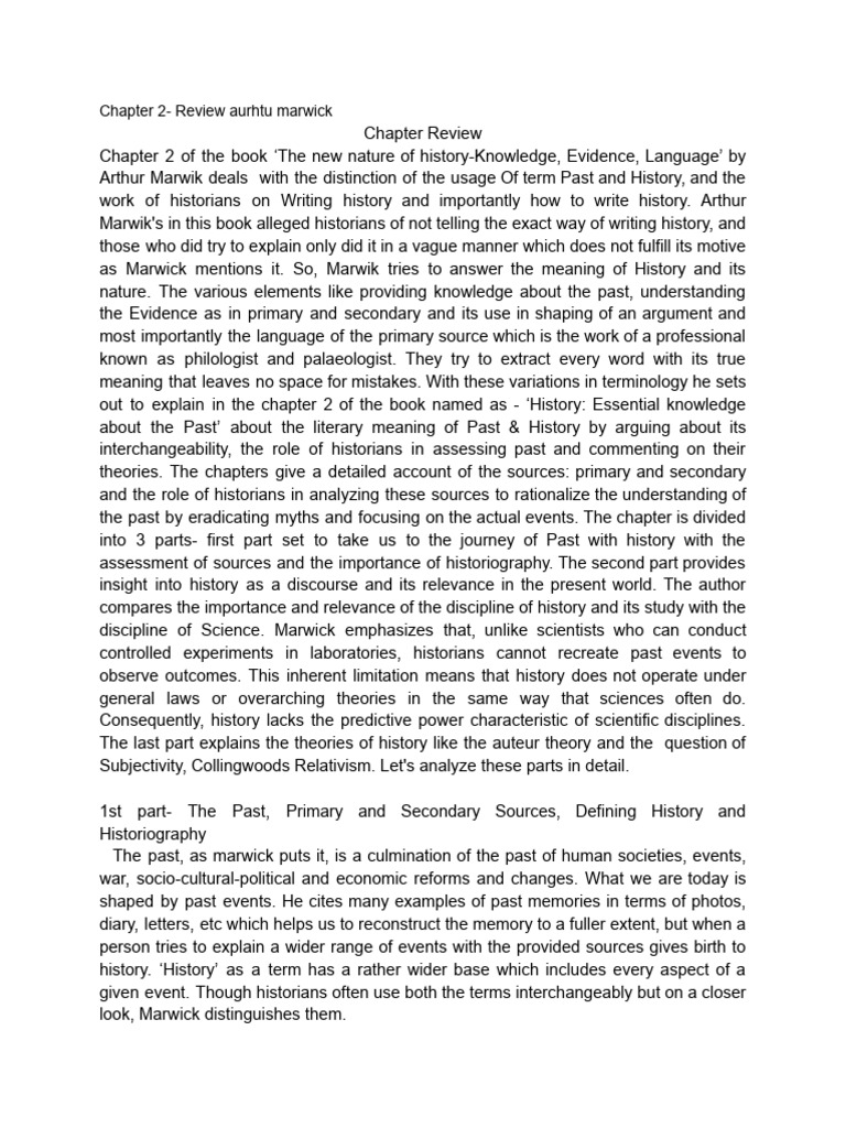 Understanding History: Marwick's Insights | PDF | Historian | Relativism