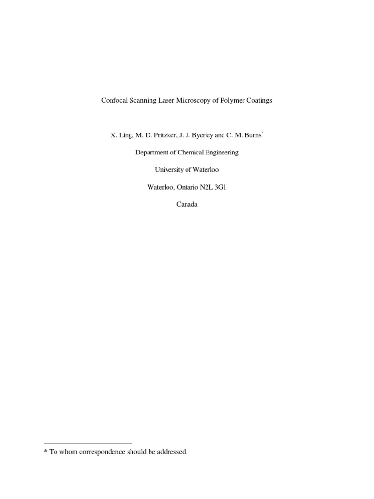 Confocal Scanning Laser Microscopy of Polymer Coatings | PDF | Confocal ...