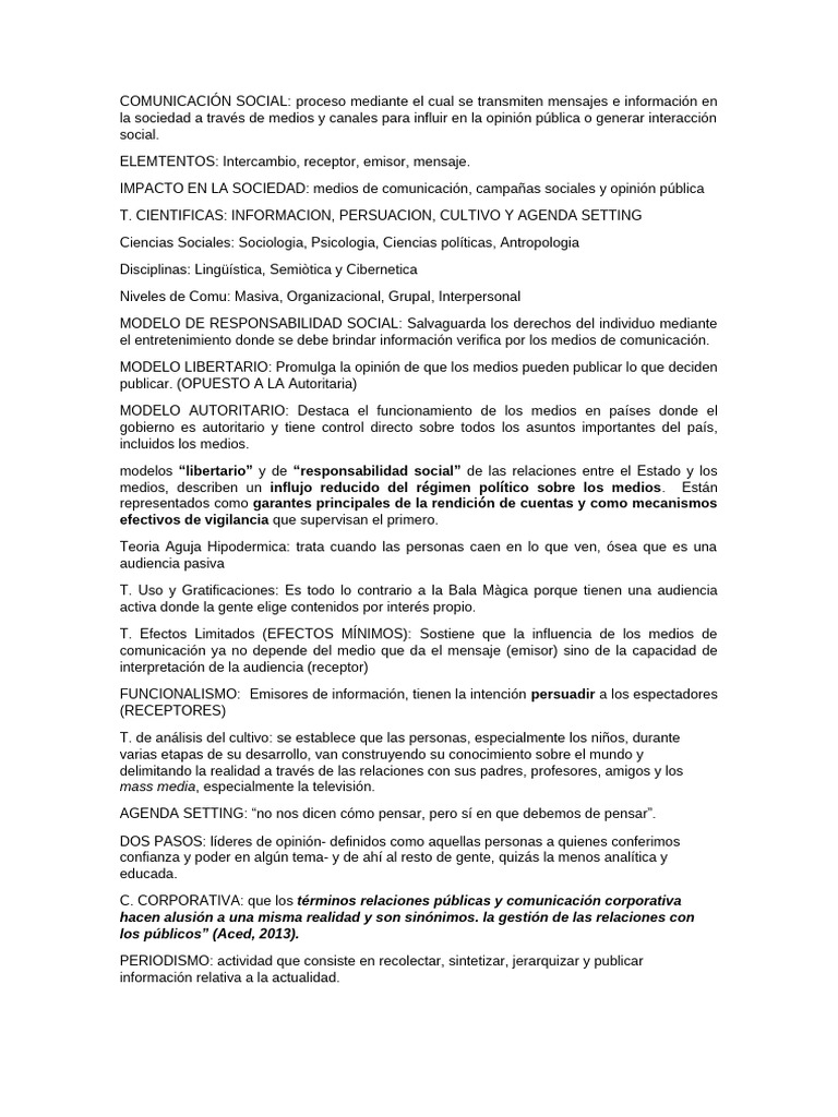 Comunicación Social y sus Modelos Teóricos | PDF | Comunicación ...