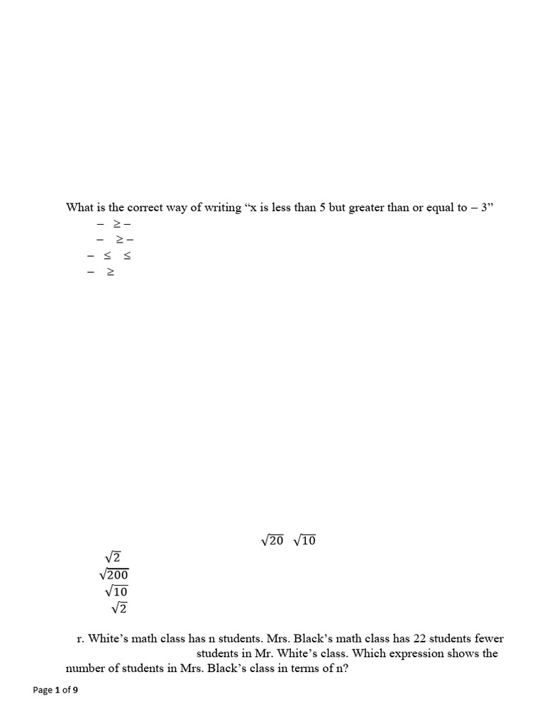 GED Mathematical Reasoning (Test 1) | PDF