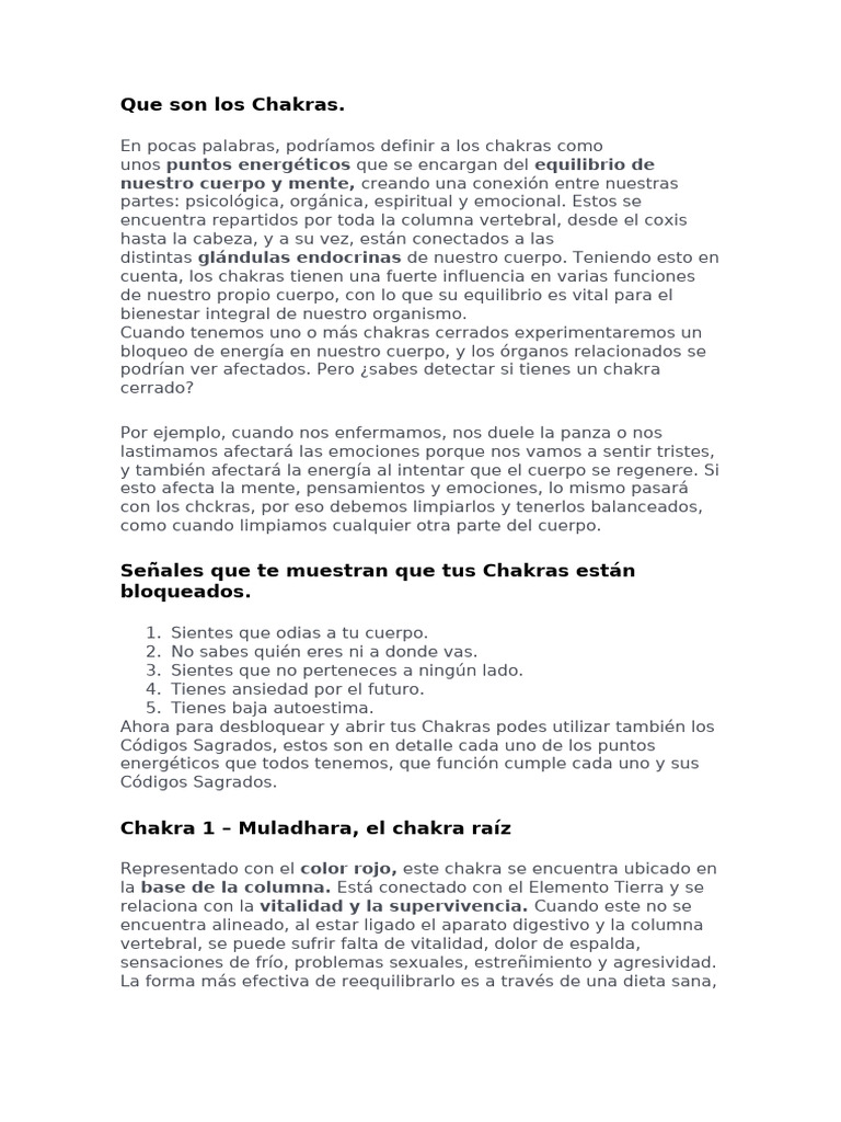 Qué son los Chakras y su importancia | PDF | Mente | Amor