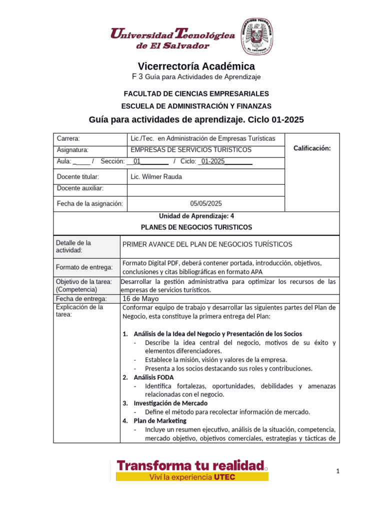 F 3 Guía Actividad de Aprendizaje 2 UNIDAD 4 Seccion 01 EMST | PDF ...