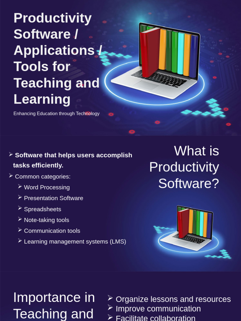 Productivity Software Applications Tools For Teaching and Learning | PDF