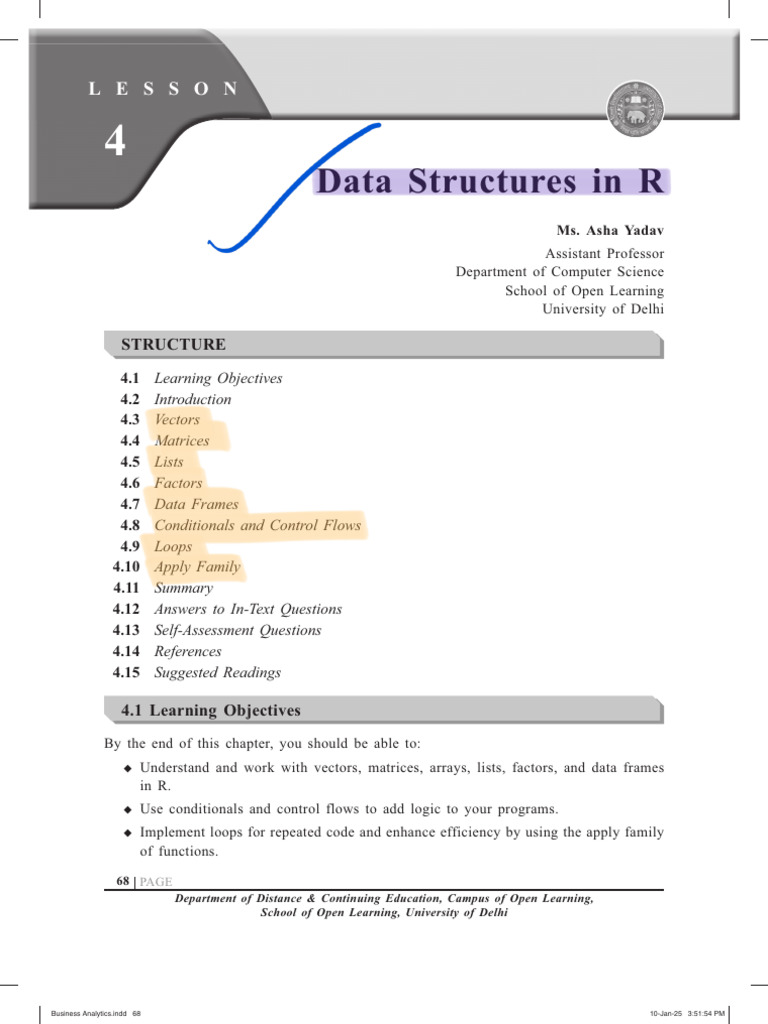Data Structures in R: A Comprehensive Guide | PDF | Matrix (Mathematics ...