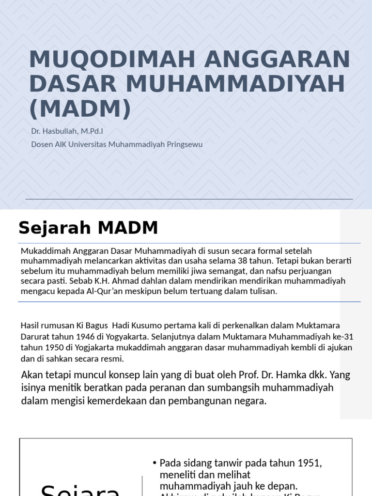 Sejarah dan Fungsi MADM Muhammadiyah | PDF