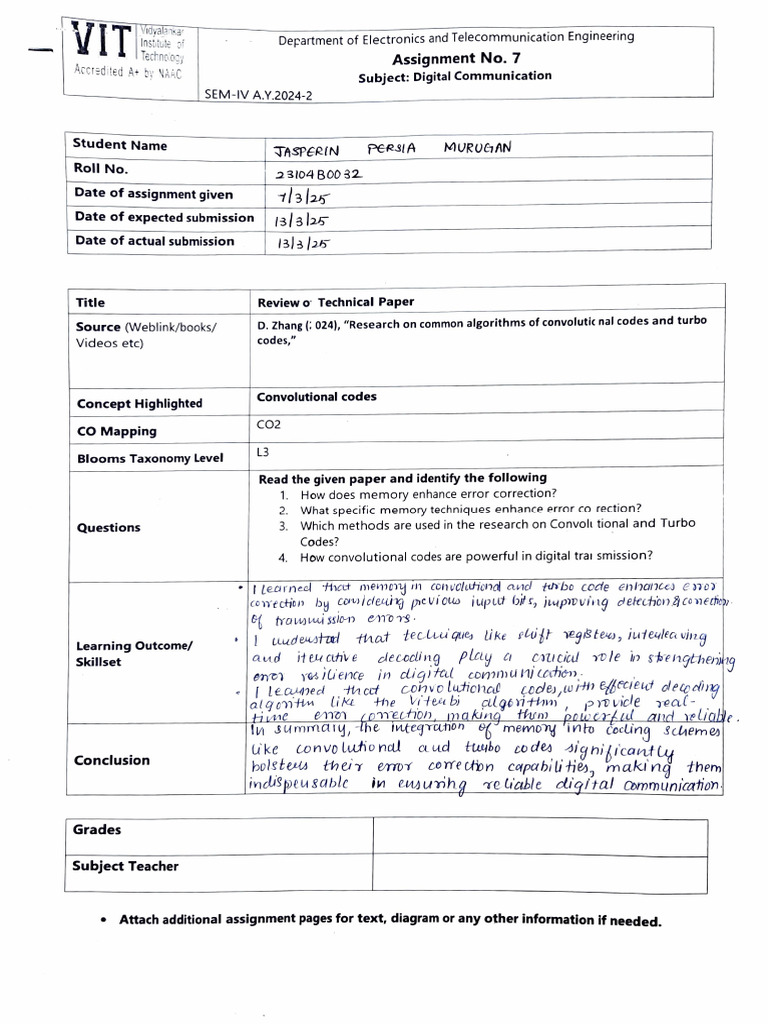 Digital Communication Assignment Overview | PDF | Error Detection And ...