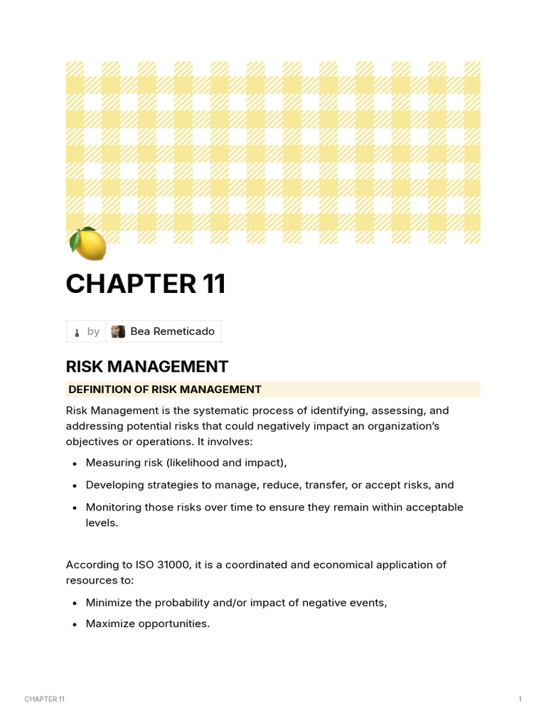 Chapter 11 | PDF | Risk | Risk Management