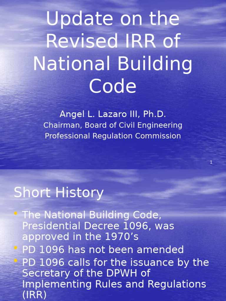Revised IRR Update on National Building Code | PDF | Specification ...