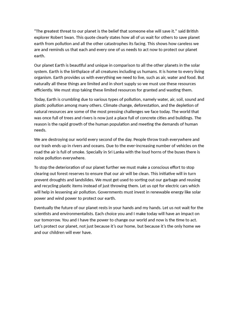 Methuka - Ne - Grade 4 - Protecting Our Planet | PDF | Waste | Pollution