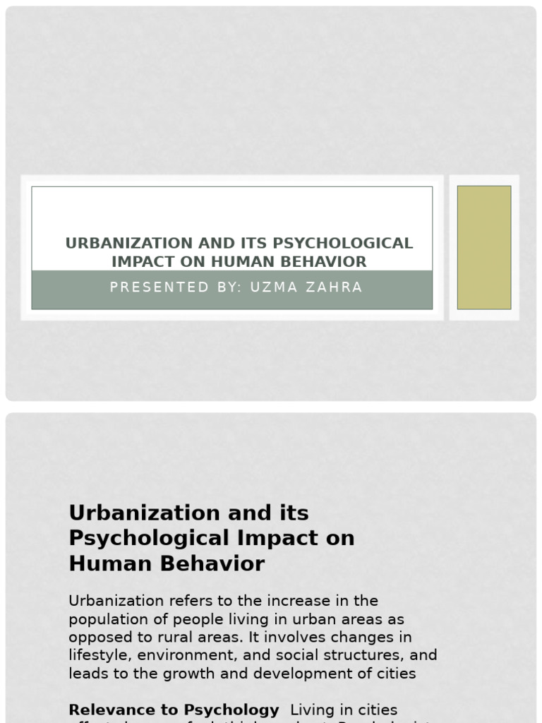 Urbanization and Its Psychological Impact by Zahra | PDF | Urbanization ...