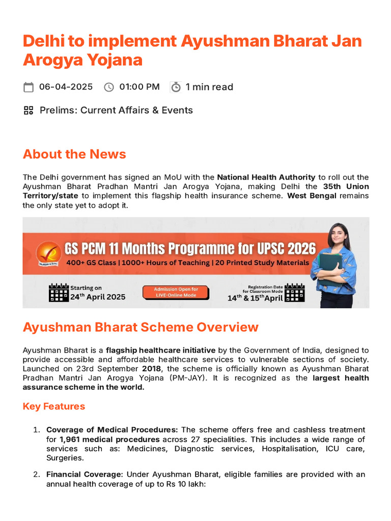 UPSC Prelims Current Affairs 6-April-2025 | PDF
