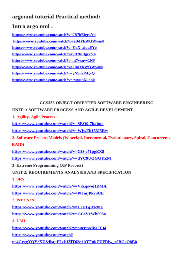 CCS356 Oose Important Question Part B | PDF | Software Development ...