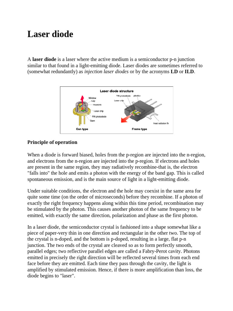 Laser Diode | PDF | Laser Diode | Laser