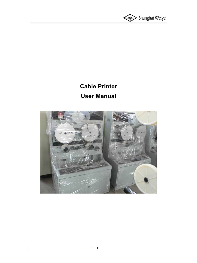 Cable Printer User Manual Guide | PDF | Equipment | Electricity