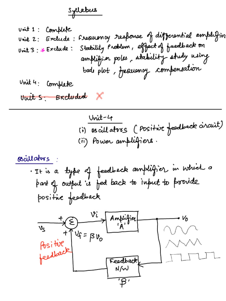 Oscillators Notes Sachin Sir | PDF | Electronic Oscillator | Amplifier