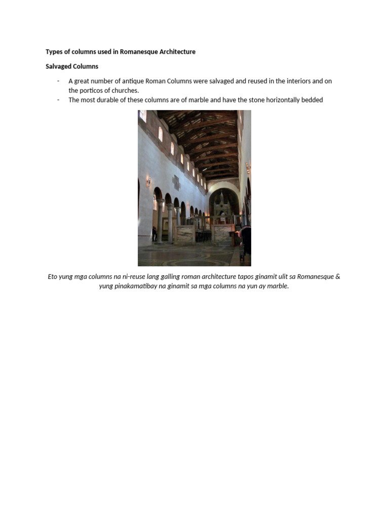 Romanesque Column Types Explained | PDF | Column | European Architecture