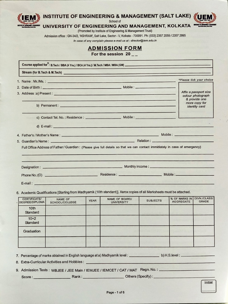 IEM New Form | PDF
