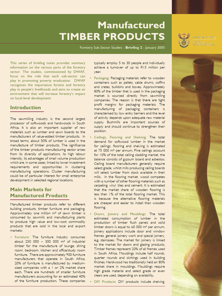 South Africa's Manufactured Timber Sector | PDF | Lumber | Flooring