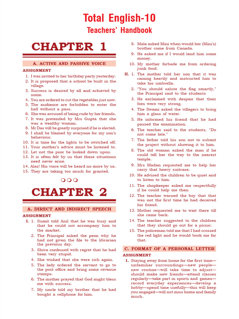 Total English Class 10 Teacher's Guide | PDF