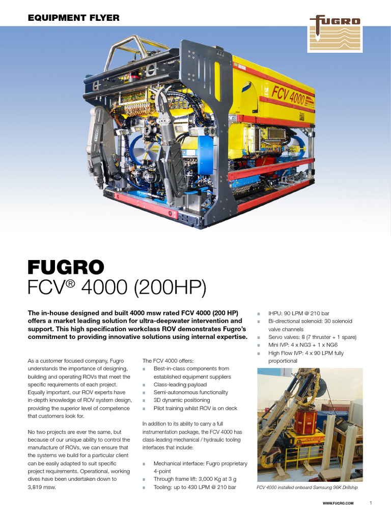 FCV 4000 ROV Technical Overview | PDF