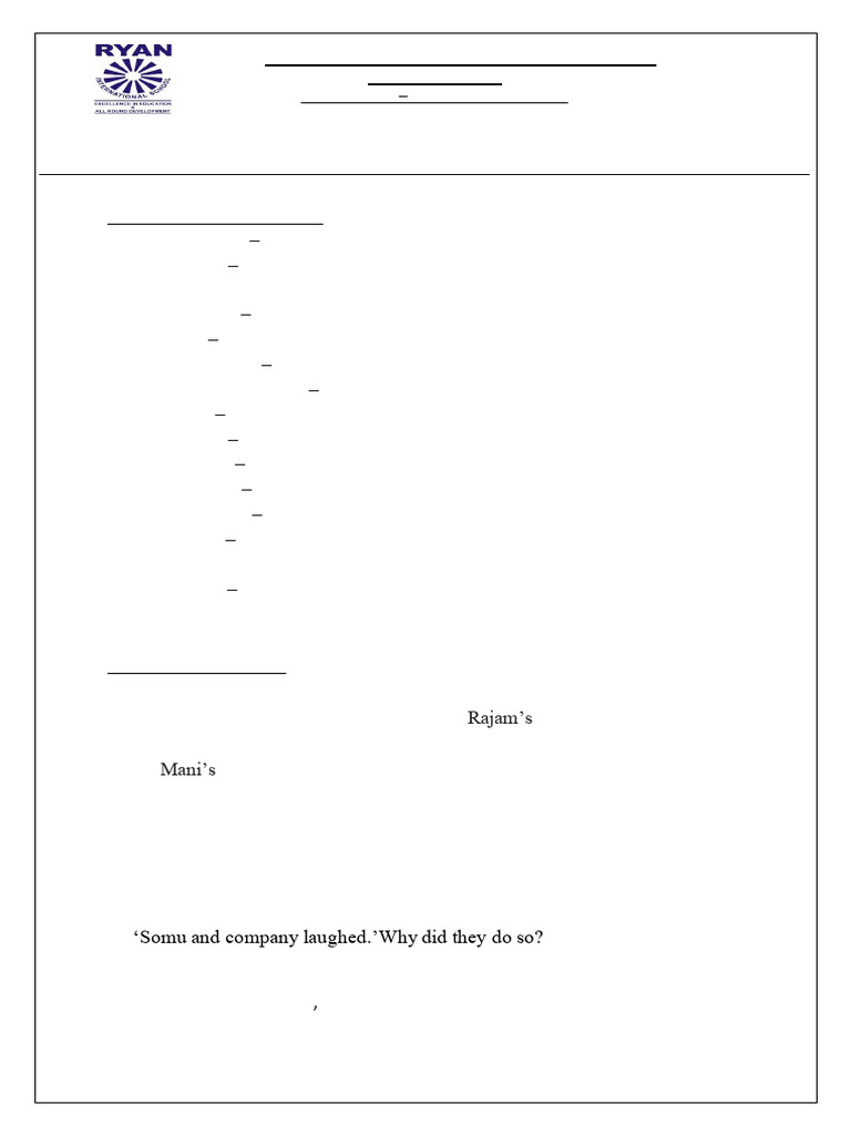 CL 6 L-10 A Friend - Handout | PDF