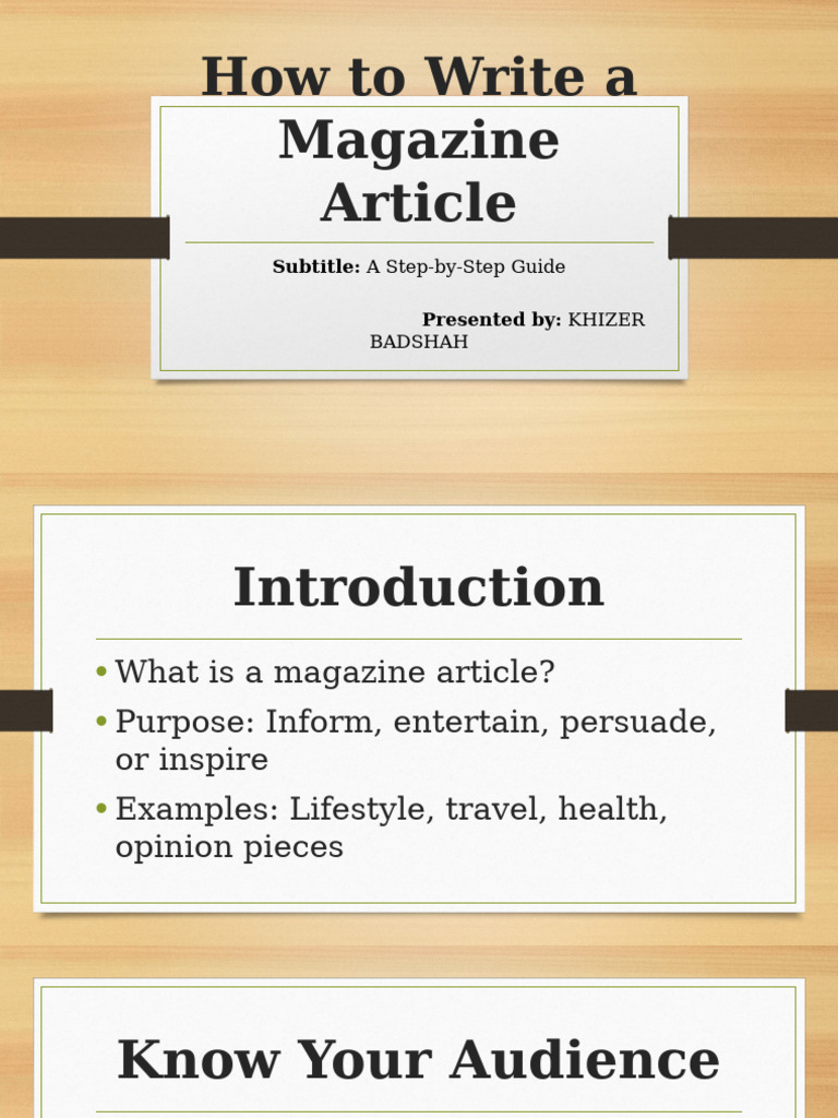 How to Write a Magazine Article Guide | PDF
