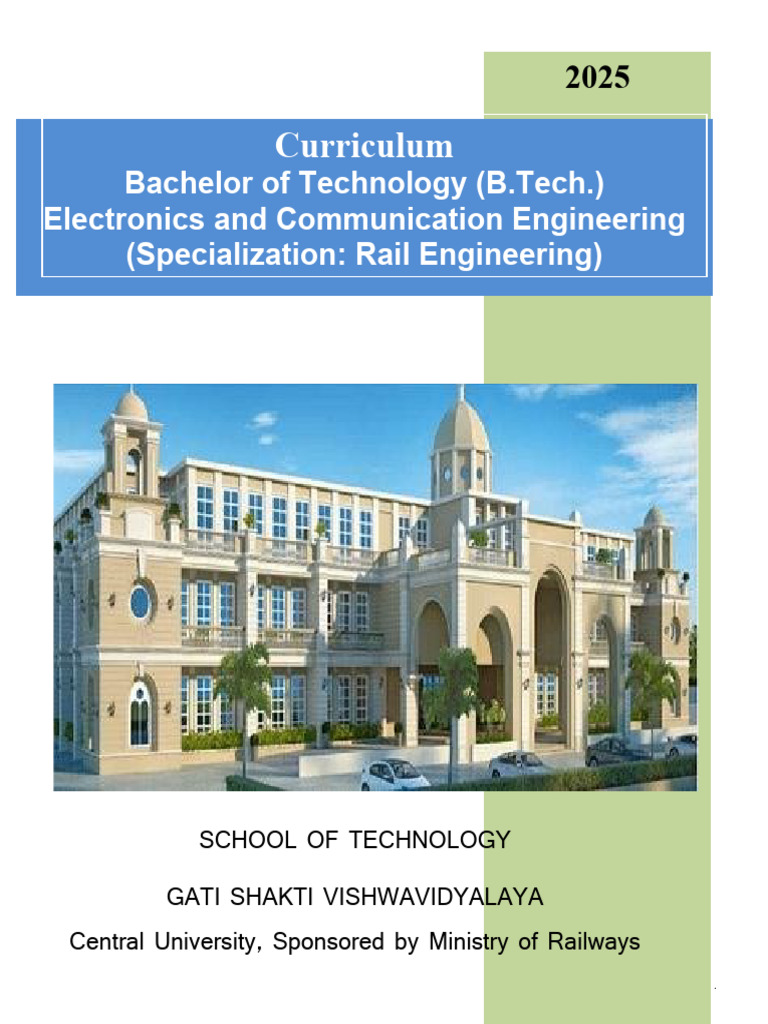 B.Tech in ECE: Rail Engineering Specialization | PDF | Engineering ...