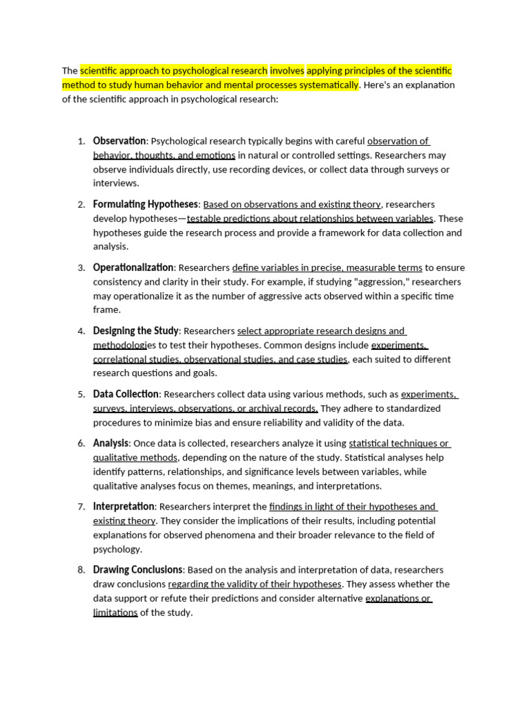 Scientific Method in Psychological Research | PDF | Methodology ...