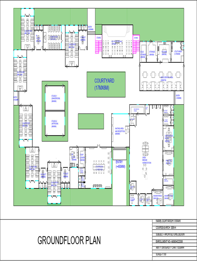 Ground Floor Plan for Architecture Design | PDF | Home | Room