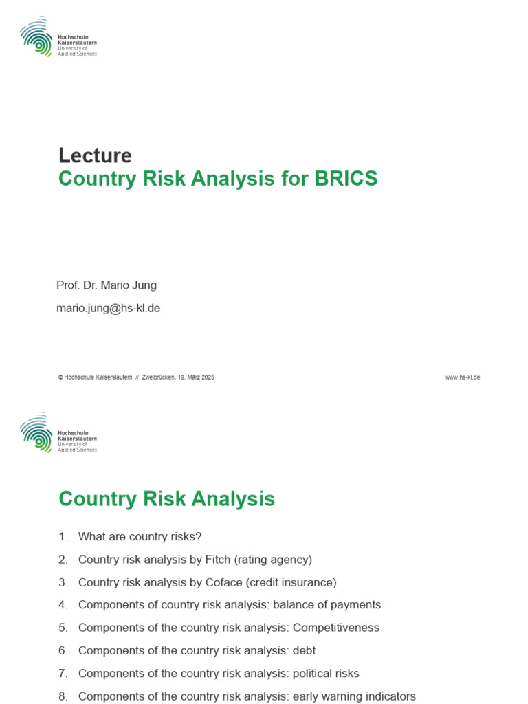 BRICS Country Risk Analysis Overview | PDF | Currency Appreciation And ...