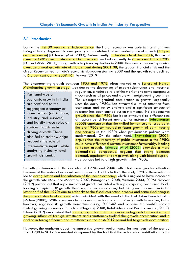 Economic Growth in India: Industry Analysis | PDF | Economic Growth ...