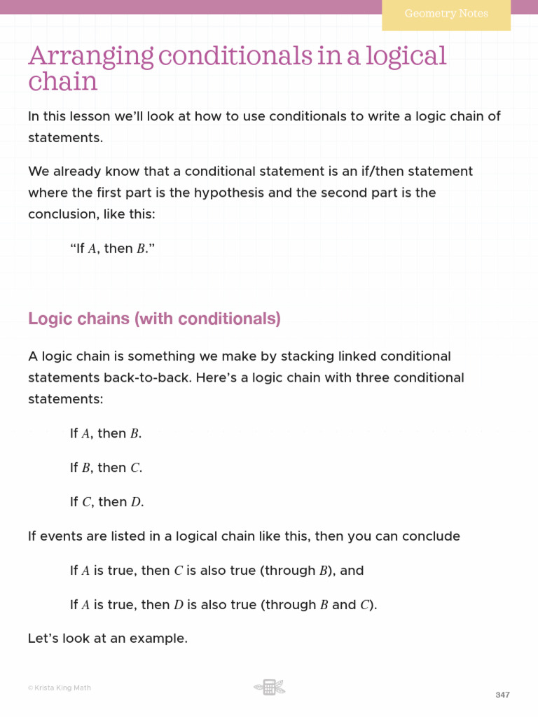 Building Logic Chains with Conditionals | PDF | Logic