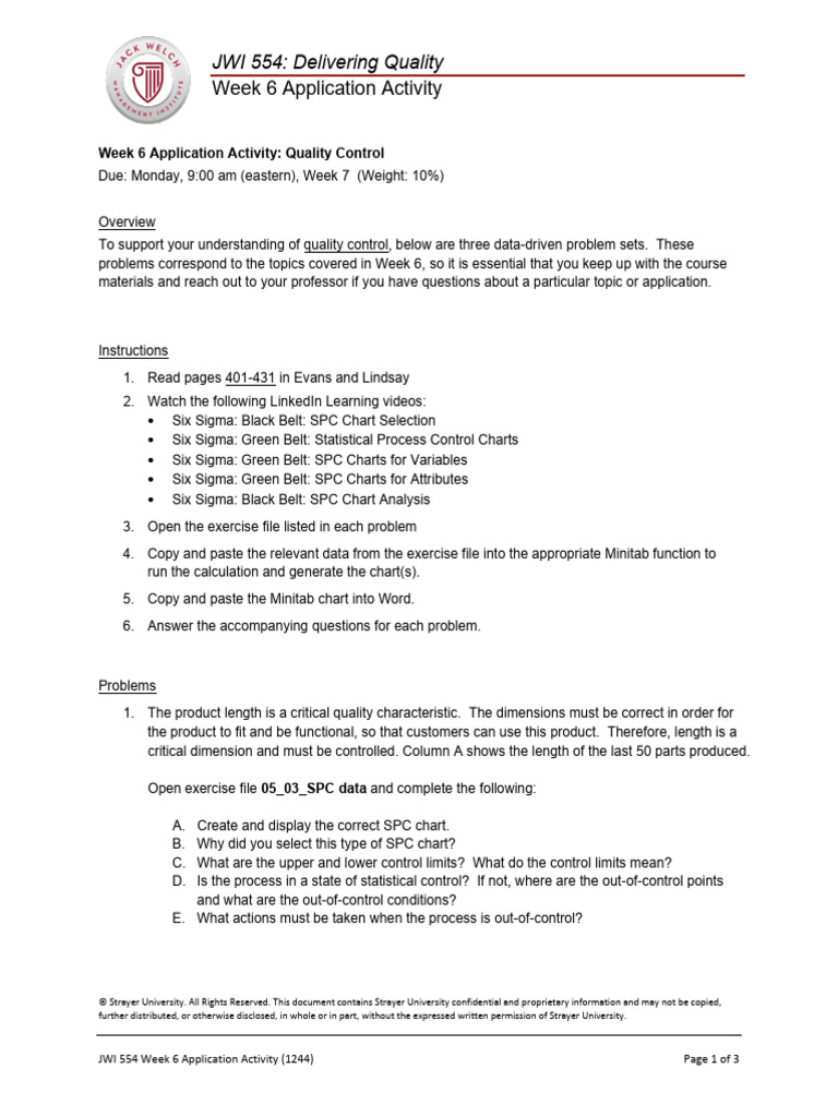 JWI 554 Week 6 Application Activity 1244 1927379379445747 | PDF | Six ...