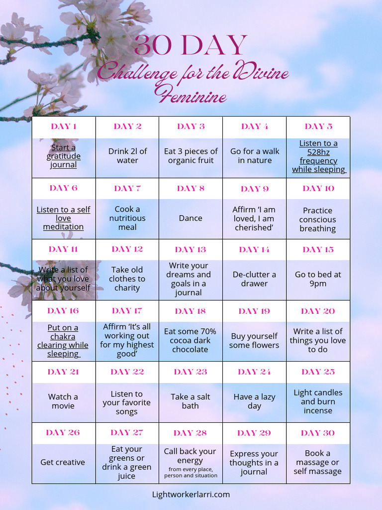30-Day Divine Feminine Challenge | PDF | Leaf Vegetable | Foods
