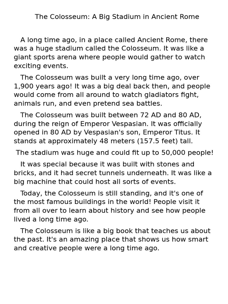 Colosseum: Ancient Rome's Iconic Arena | PDF