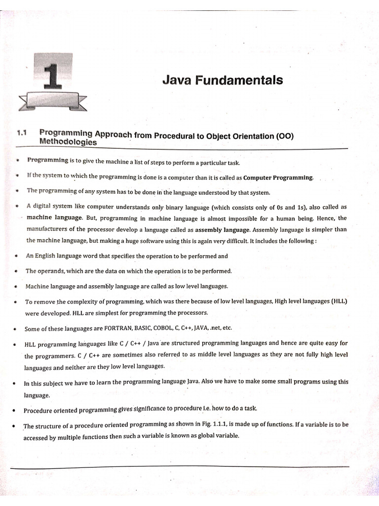 Fundamentals of JAVA Programming | PDF