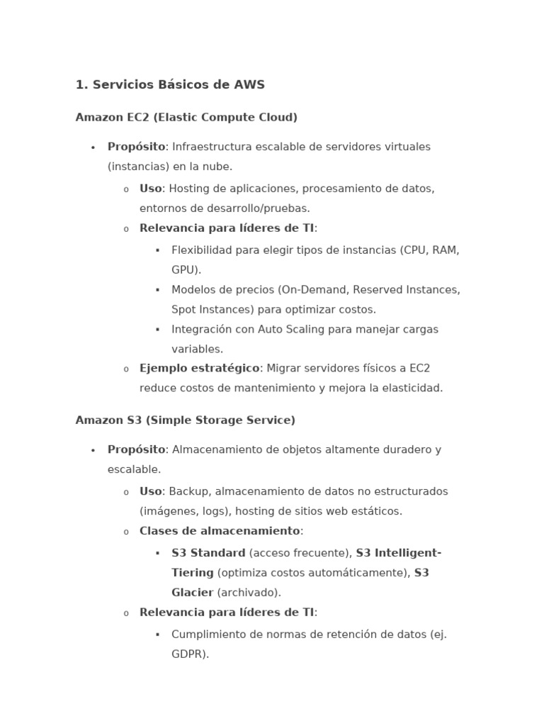 Precios y Componentes de AWS EC2 | PDF | Servicios web de Amazon ...