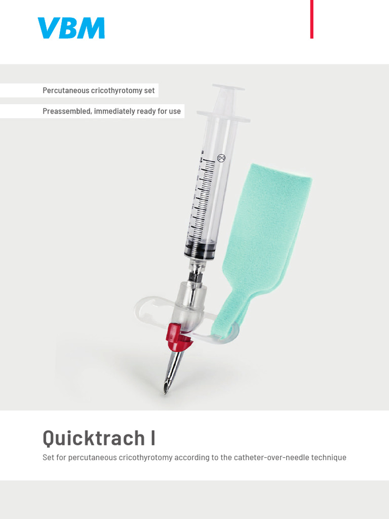 Percutaneous Cricothyrotomy Set | PDF | Respiratory System | Medical ...