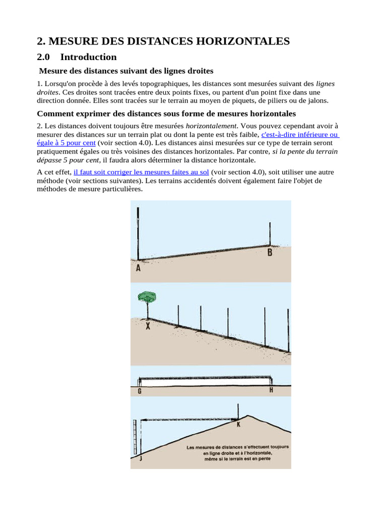 Mesure des distances horizontales | PDF | Longueur | Télescope