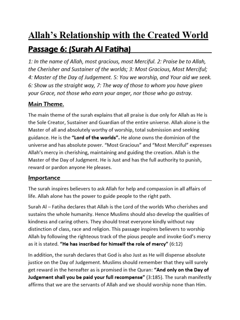 Allah's Role as Creator and Sustainer | PDF | Satan | Allah